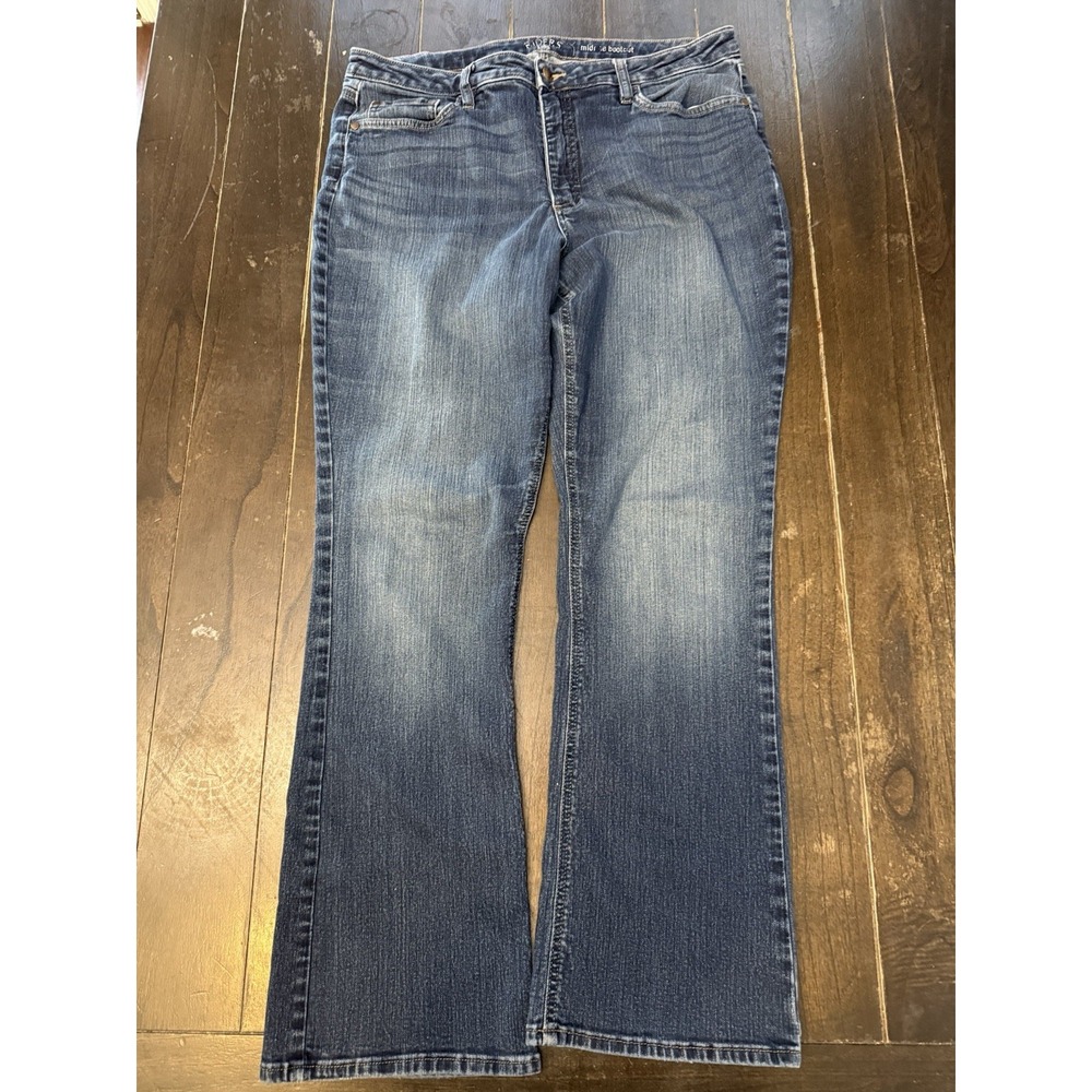 Bootcut Jeans Womens 16A Dark Wash Stretch Denim Y2K